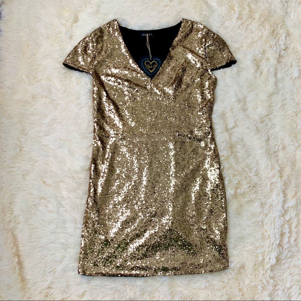 Club L ✨Gold✨Sequin Dress from ASOS CURVE US 16